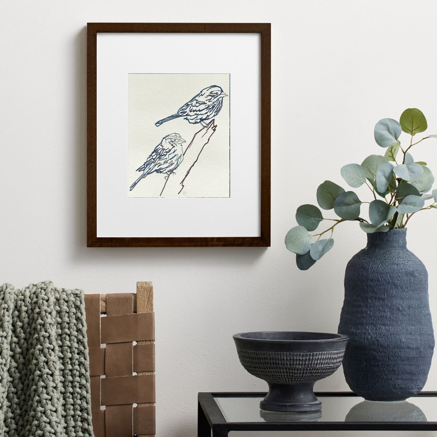 Double Blue Finches