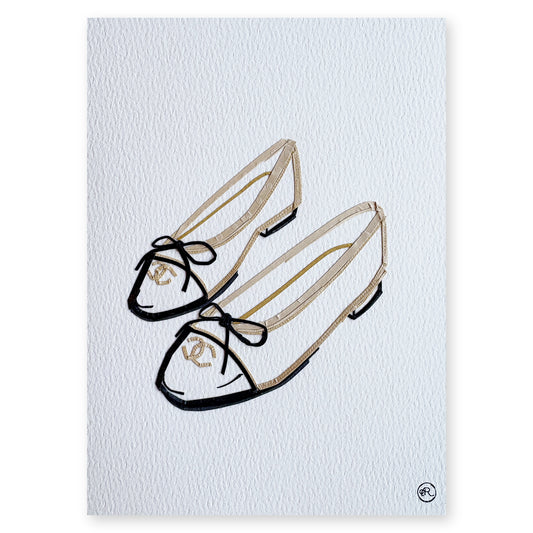 Pair of Chanel flats - Tan